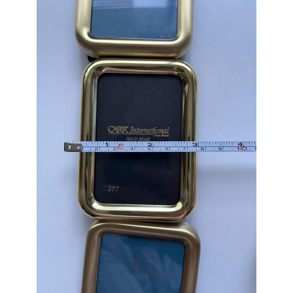 Set of 3 Solid Brass mini frames, make in Korea, Carr International, Hallmark